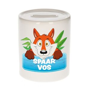 Kinder spaarpot met vossen print 9 cm   -