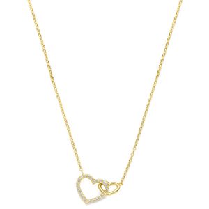 Ketting Hartjes geelgoud-zirconia wit 43-45 cm