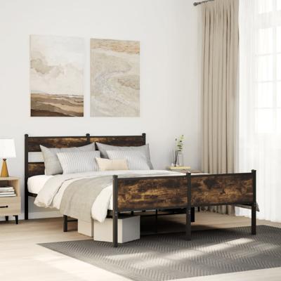 Bedframe zonder matras hout gerookt eikenkleurig 140x190 cm