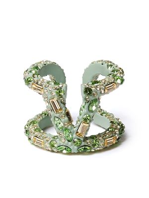 Valentino Garavani bague à ornements en cristal - Vert