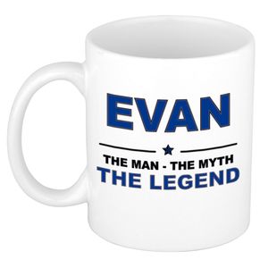 Evan The man, The myth the legend cadeau koffie mok / thee beker 300 ml