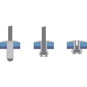 Bralo S1040004016 Popnagel (Ø x l) 4 mm x 16 mm Staal Aluminium 50 stuk(s)