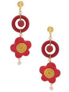 Amir Slama boucles d'oreilles à design de fleur - Rouge