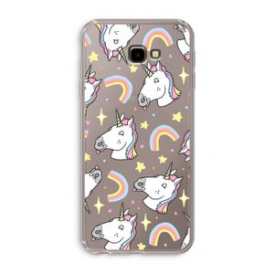 Rainbow Unicorn: Samsung Galaxy J4 Plus Transparant Hoesje
