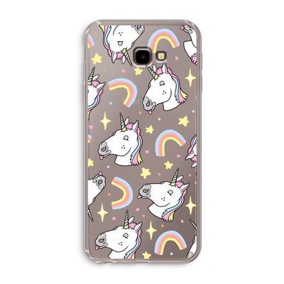 Rainbow Unicorn: Samsung Galaxy J4 Plus Transparant Hoesje
