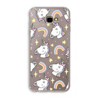 Rainbow Unicorn: Samsung Galaxy J4 Plus Transparant Hoesje