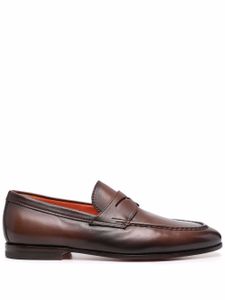 Santoni mocassins en cuir - Marron