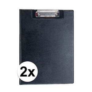 2x stuks Clipboards zwart A4