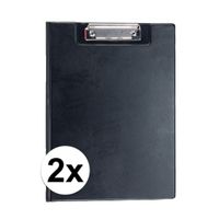 2x stuks Clipboards zwart A4