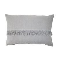 Katoenen Sierkussen Big Knit Rafels Grijs (60 x 40 cm) - thumbnail