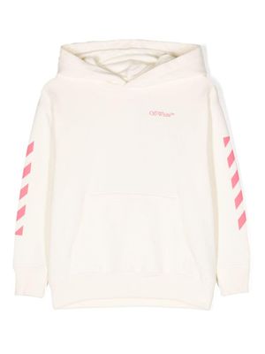 Off-White Kids hoodie en coton à logo imprimé - Blanc