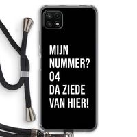 Da ziede van hier - Zwart: Samsung Galaxy A22 5G Transparant Hoesje met koord
