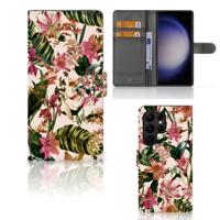 Samsung Galaxy S23 Ultra Hoesje Flowers | Portemonnee hoesje