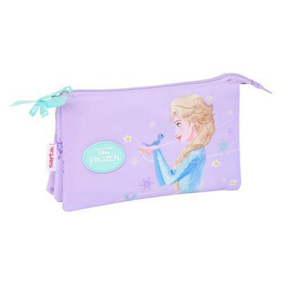 Pennenetui met 3 vakken Frozen Spirit Lila 22 x 12 x 3 cm