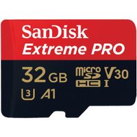 SanDisk MicroSDHC Extreme PRO 32GB 100 mb/s - A1 - V30 - SDA - Rescue Pro DL 1Y Micro SD-kaart Zwart - thumbnail