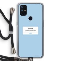 Reminder: OnePlus Nord N10 5G Transparant Hoesje met koord