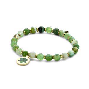 CO88 Collection Majestic 8CB 90504 Natuustenen Armband - Agaat - One-size / 6 mm - Groen