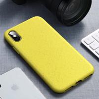 Starry Series schokbestendig stro materiaal + TPU beschermhoes voor iPhone XS Max (geel)