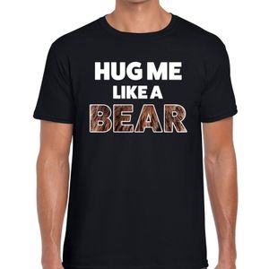 Zwart hug me like a bear fun t-shirt voor heren 2XL  -