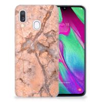Samsung Galaxy A40 | TPU | Siliconen hoesje | Marmer Oranje