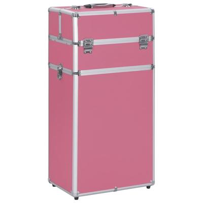 Make-up trolley aluminium roze
