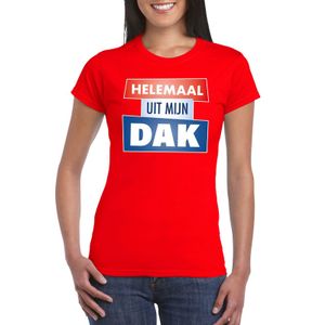 Rood Helemaal uit mijn dak t-shirt dames