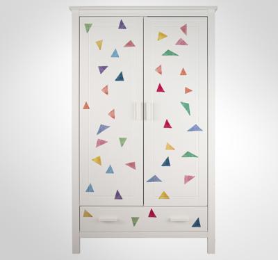 Set van 39 meubelsticker pastel kleurige driehoeken