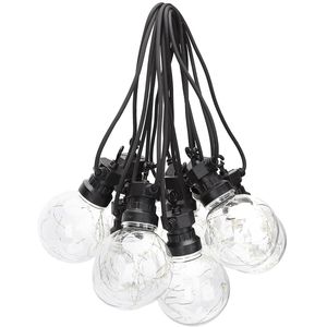 LED Lichtsnoer - Aigi Suci - Warm Wit 2700K - 1.77W - 8 Meter - 10 LED's Transparant - Waterdicht IP44 - Zwart