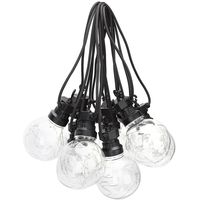 LED Lichtsnoer - Aigi Suci - Warm Wit 2700K - 1.77W - 8 Meter - 10 LED's Transparant - Waterdicht IP44 - Zwart
