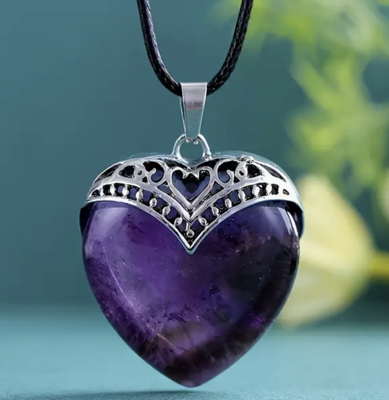 Amethist Hart Ketting - Sieraden - Spiritueelboek.nl