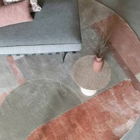 Zuiver Rond Vloerkleed 'Hilton' 240cm, kleur Grijs/Roze