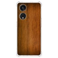 OPPO A98 Stevig Telefoonhoesje Donker Hout - thumbnail