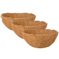 3x stuks voorgevormde inlegvellen kokos voor hanging basket 30 cm - kokosinleggers