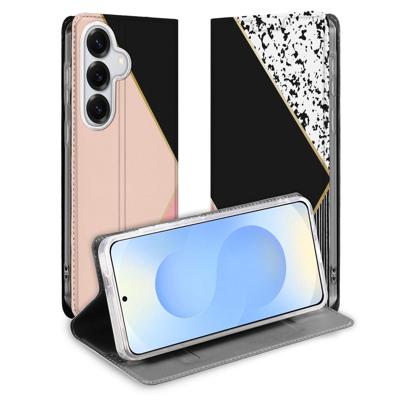 Samsung Galaxy S26 Plus | Flip Style Cover | Black Pink Shapes