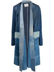 Greg Lauren manteau en coton à design patchwork - Bleu