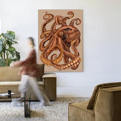 Urban Cotton Wandkleed 'Pulpo' 80 x 110cm in Frame - black