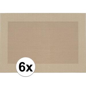 Tafel Placemats - 6x stuks - beige - gevlochten - 45 x 30 cm - onderleggers