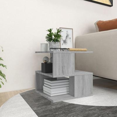 Bijzettafel 40x40x40 cm bewerkt hout grijs sonoma eikenkleurig