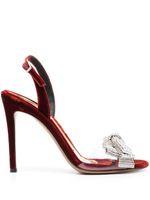 Alexandre Vauthier sandales en velours à ornements en cristal 105 mm - Rouge - thumbnail