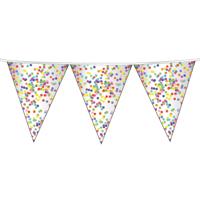 Confetti vlaggenlijn - 10 meter - plastic - verjaardag/feest versiering - Kinderfeestje Confetti vlaggenlijn - 10 meter - plastic - verjaardag/feest versiering - Kinderfeestje