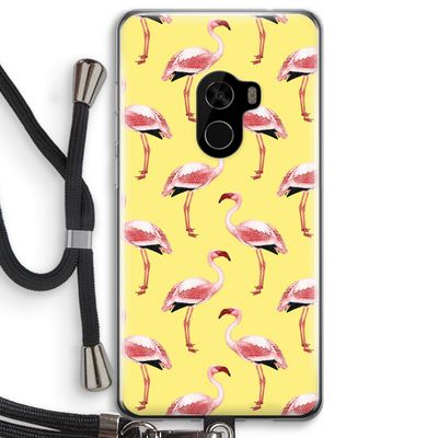 Flamingo's geel: Xiaomi Mi Mix 2 Transparant Hoesje met koord