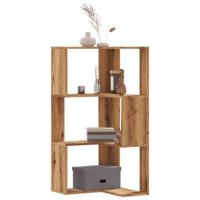 Boekenkast 3-laags hoek 50x50x102 cm hout artisanaal eikenkleur