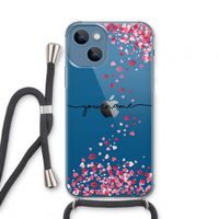 Hartjes en kusjes: iPhone 13 mini Transparant Hoesje met koord