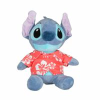 Disney pluche knuffel Stitch - Lilo and Stitch - Hawaii blouse rood - 30 cm - Bekende figuren   - - thumbnail