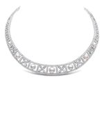 Yoko London collier ras-du-cou à perles en or blanc 18ct pavé de diamants - Argent