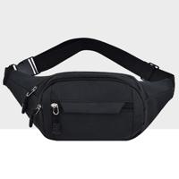 Pure kleur multi-functie zakken waterdichte borst tas taille Cross Body sport Bag (zwart)