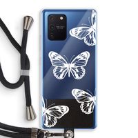 White butterfly: Samsung Galaxy Note 10 Lite Transparant Hoesje met koord