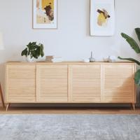 Kastdeuren met lamellen 4 st 69x59,4 cm massief grenenhout