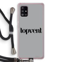 Topvent Grijs Zwart: Samsung Galaxy A51 5G Transparant Hoesje met koord