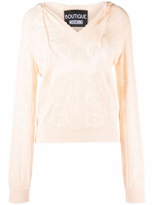 Boutique Moschino hoodie à motif intarsia - Tons neutres
